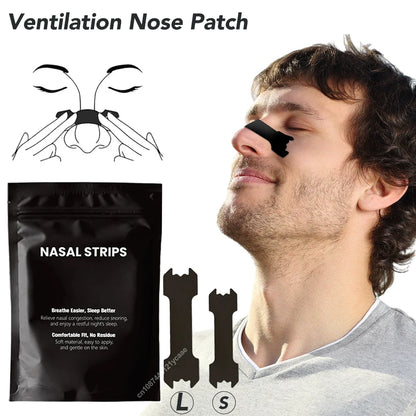 90/60/30PCS Black Nose Strips Extra Strength Nasal Strips Better Sleeping Non-Invasive anti Snoring Strips for Adult and Child